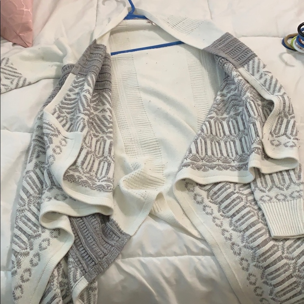 Grey and white cardigan